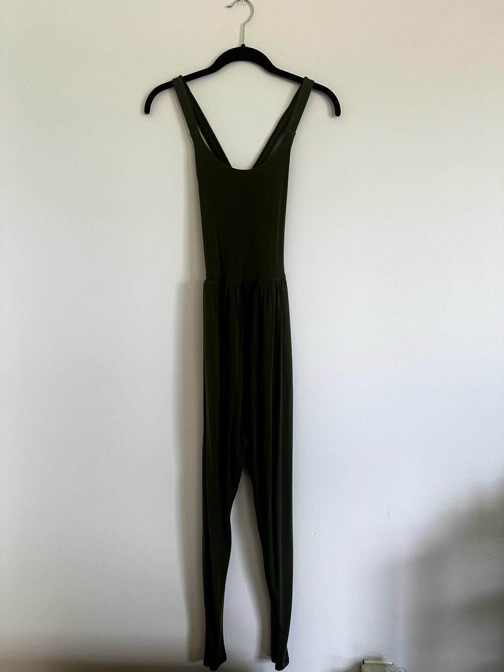 IMBODHI The Bodhi Harem Jumpsuit Olive Green Crossover Back Pockets XS/S